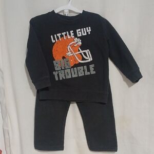 Circo Dark Gray and Orange Kids Matching Sweatsuit Set